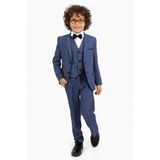 Erkek Çocuk Slim Fit Dokulu Çizgili Klasik Takım Elbise Ak197-198, MAVİ, 3 YAŞ