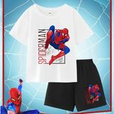Erkek Çocuk Spiderman Temalı T-Shirt - Şort - 4 Yaş - Beyaz