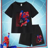 Erkek Çocuk Spiderman Temalı T-Shirt - Şort - 4 Yaş - Siyah