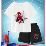 Erkek Çocuk Spiderman Temalı T-Shirt - Şort - 5 Yaş - Beyaz