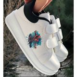 Erkek Çocuk Spor Ayakkabı Spiderman(Örümcek Adam) Basklı Rahat Hafif Esnek Çocuk Sneaker - 01-Siyah - Beyaz