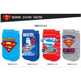 Erkek Çocuk Superman Patik Çorap 22144 - Gri - 2 - 3 Yaş