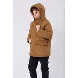 Erkek Çocuk Taba Su ve Rüzgar Geçirmez Kapüşonlu 3 Cep Kışlık Mont & Kaban & Parka FST-FMPÇ-110 - 12 - 13 Yaş