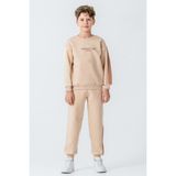 Erkek Çocuk The Best Tıme Is Now Baskılı 3 İplik Kalın Kışlık Eşofman Takımı Ak4230, BEJ, 6 YAŞ