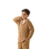 Erkek Çocuk Triko Hırka - Düğmeli ve Rahat Kesim 9-10 Yaş/Camel