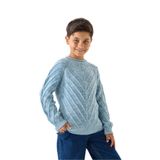 Erkek Çocuk Triko Kazak - Uzun Kollu ve Rahat Kesim Model 5-6 Yaş/Mavi