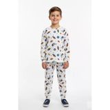Erkek Çocuk Uzay Desenli Pamuklu Mevsimlik Pijama Takımı