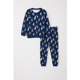 Erkek çocuk uzay desenli pijama takımı