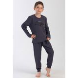 Erkek Çocuk Uzun Kol Füme Pijama Takım C6T0N0O304 FÜME 9-10 YAŞ
