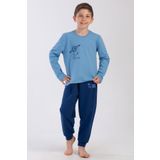 Erkek Çocuk Uzun Kol Mavi Pijama Takım C4T0N0O304 MAVİ 9-10