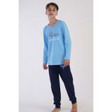 Erkek Çocuk Uzun Kol Mavi Pijama Takımı 3C0T6N0O23 - 3 - 4 Yaş