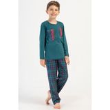 Erkek Çocuk Uzun Kol Petrol Pijama Takım C4T4N1O504 - 9 - 10 Yaş