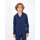 Erkek Çocuk Uzun Kollu %100 Pamuklu Düğmeli Pijama Takımı Leo Uzun - Mavi - 4 Yaş