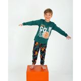 Erkek Çocuk Uzun Kollu %100 Pamuklu Pijama Takımı Go Play Yeşil