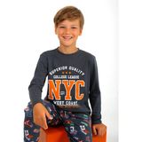 Erkek Çocuk Uzun Kollu %100 Pamuklu Pijama Takımı West Coast - 7 - 8 Yaş - Antrasit