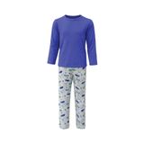 Erkek Çocuk Uzun Kollu Pijama Takımı Mor