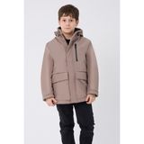 Erkek Çocuk Vizon Su ve Rüzgar Geçirmez Kapüşonlu 3 Cep Kışlık Mont & Kaban & Parka FST-FMPÇ-110 - 12 - 13 Yaş