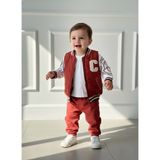 Erkek Çocuk Yelek Body Pantolon Alt Üst Takım 3'lü - 12R-Bordo - 6 - 9 Ay