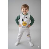 Erkek Çocuk Yeşil Snoopy Baskılı 3 Iplik Şardonlu Alt Üst Eşofman Takımı - 4 - 5 Yaş