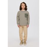 Erkek Çocuk Yuvarlak Yaka Cepli Baskılı Parça Detaylı Antrasit Sweatshirt 7 Yaş (122 cm)