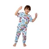 Erkek Çocuk%100 Pamuk Baskılı Pijama Takımı – Kısa Kollu, Sevimli Desenler Mavi 7-8 Yaş