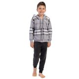 Erkek Çocukpolar Kapsonlu Düşük Omuzlu Uzun Kol Fermuarlı Kanguru Pijama Takım(9-10/15-16), 403059
