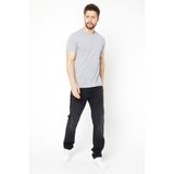 Erkek Çok Renkli T- Shirt Regular Fit Rahat Kesim Bisiklet Yaka Basic Tişört GRİ 5XL