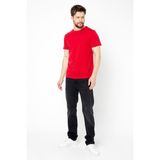 Erkek Çok Renkli T- Shirt Regular Fit Rahat Kesim Bisiklet Yaka Basic Tişört kırmızı 6XL