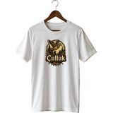 Erkek Çulluk ve Doğa Çizim Baskılı Vintage Avcı Tişörtü - Beyaz - XL
