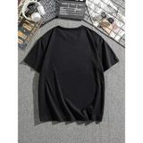 Erkek Dağ Grafikli Tişört, Yaz Için Büyük Beden Rahat T-Shirt - Siyah - M
