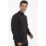 Erkek Dalgıç Parmaklıklı Spor Sweat - XL - Siyah