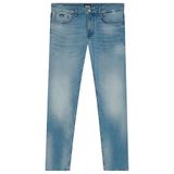 Erkek Dar Kalıp Düz Paça Esnak Denim Mavi Jeans 50564407-445