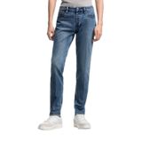 Erkek Dar Kalıp Mikro Desenli Düşük Bel Denim Lacivert Jeans EM000668 AF24871-MB002