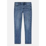 Erkek Dar Kalıp Mikro Desenli Düşük Bel Denim Lacivert Jeans EM000668 AF24871-MB002