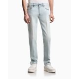 Erkek Dar Kalıp Mikro Desenli Düşük Bel Denim Mavi Jeans EM000668 AF24871-MB003