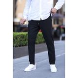 Erkek Dar Kesim Duble Paça Esnek Jogger Pantolon - Siyah - XL