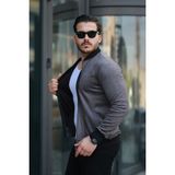 Erkek Dar Kesim Nubuk Süet Astarsız Likralı Su Itici Kolej Ceket - Füme - 5XL