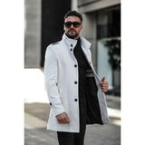 Erkek Dar Kesim Uzun Kaşe Kaban - Taş - 4XL