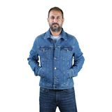 Erkek Denım Mavi Kot Ceket - 01-Mavi - XL