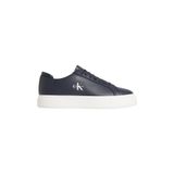 Erkek Deri Bağlamalı Rahat Taban CK Yazı Detay Lacivert Sneaker YM0YM01460-BAI
