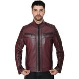 Erkek Deri Ceket 2121 - Bordo - M