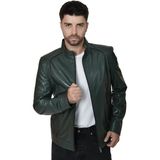 Erkek Deri Ceket 3021 - Yeşil - XL
