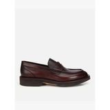 Erkek Deri Kahverengi Kalın Tabanlı Klasik Loafer 02AYH319840A480