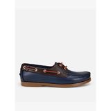 Erkek Deri Lacivert Bağcık Detaylı Günlük Loafer 02AYH319730A684