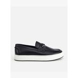 Erkek Deri Siyah Metal Detaylı Günlük Loafer 02AYH320290A100