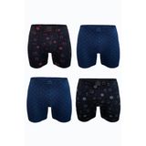 Erkek Desenli 4 lü Premium Collection Modal Uzun Boxer 4M250