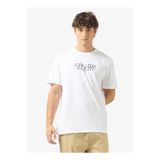 Erkek Desenli Bisiklet Yaka Kısa Kol Beyaz T-Shirt LV14RE818G-YAA