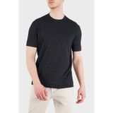 Erkek Desenli Bisiklet Yaka Kısa Kol Siyah T-Shirt EM005270 AF24857-FB485