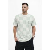 Erkek Desenli Tişört Regular Fit Kalıp Yazlık Rahat Kumaş - Gri - 3XL