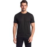 Erkek Dokuma Kumaş Düz Bisiklet Yaka Siyah T-Shirt 25411026SM-011